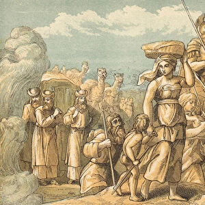 The Passage over Jordan (coloured engraving)