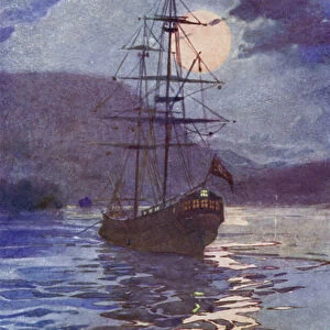 The Pirate Ship (colour litho)