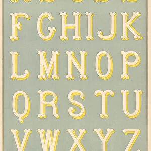 Plate na 2: Art Nouveau sign painter models. Capitalization abecedary