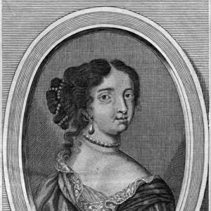 Portrait of Madame de Maintenon (engraving) (b / w photo)