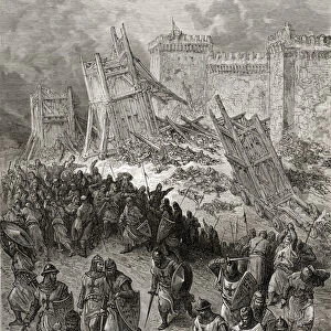 Second assault of Jerusalem by the Crusaders repulsed, illustration from Bibliotheque