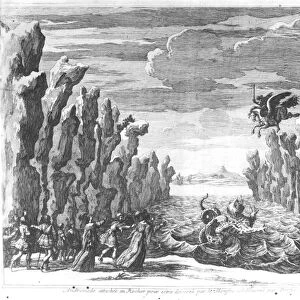 Set design by Torelli for Andromede by Pierre Corneille (1606-84) (engraving)