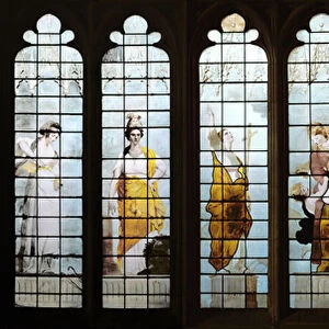 The Seven Cardinal Virtues (stained glass)