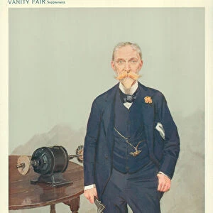 Sir David L Salomons, Electricity, nd, Vanity Fair cartoon (colour litho)