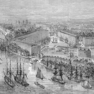 St. Katherines Docks, London, published in The Illustrated London News