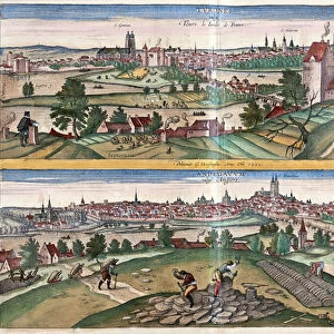 Tours - Angers, the garden of France, 1566 (engraving, 1598)