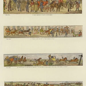 A Trip to Leicestershire, or the Melton Mowbray Panorama, 1820 (colour litho)