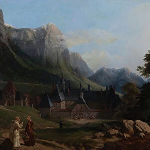 View of the Grande Chartreuse convent (Oil on canvas)