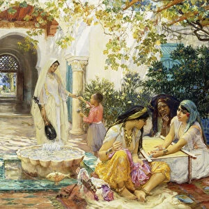 In a Village at El Biar, Algiers, (oil on canvas)