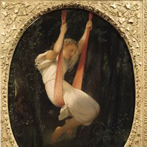 Young Girl at the Swing Painting by Paul Delaroche (1797-1856) 19th century Nantes