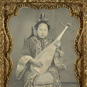 Chinese Woman Mandolin American 1860 Daguerreotype