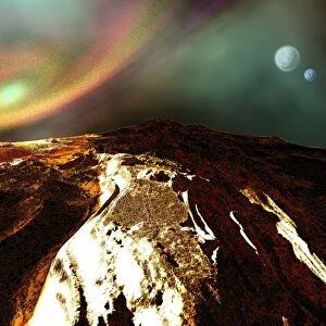 Cosmic landscape of an alien planet