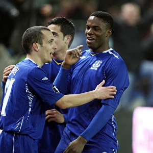 Victor Anichebe Scores Everton's Second Goal in UEFA Cup Third Round First Leg vs. SK Brann