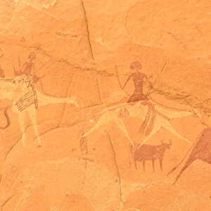 Ancient cave paintings. Ennedi Natural and Cultural Reserve, UNESCO World Heritage Site