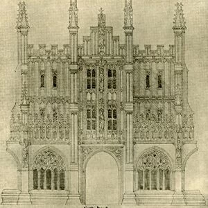 Architectural drawing: East front, 1833-1834, (1906). Creator: AWN Pugin