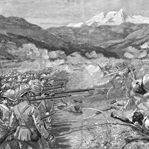 The Black Mountain Expedition, Western Himalayas; Ghazi Fanatics Charging the 18th Royal Irish at Creator: Unknown