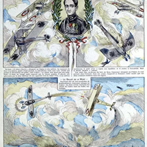 Broadsheet showing Georges-Marie Guynemer, French air fighter ace