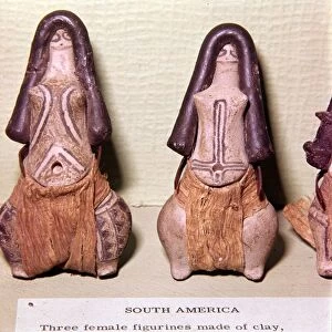 Clay Fertility Figures or Mother Goddesses from Caraja Tribe of Brazil