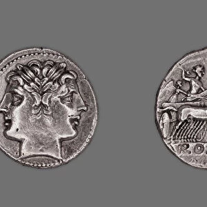 Didrachm (Coin) Depicting the Dioscuri (Castor and Pollux), 225-214 BCE