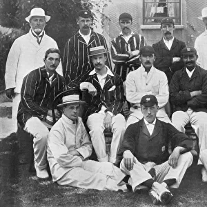 The England Test cricket XI at Lords, London, 1899. Artist: Hawkins & Co