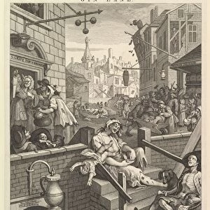 Gin Lane, February 1, 1751. Creator: William Hogarth