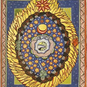 God, Cosmos, and Humanity. Miniature from Liber Scivias by Hildegard of Bingen, c. 1175