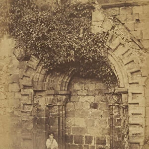 Kirkstall Abbey. Doorway on the North Side, 1850s. Creator: Joseph Cundall
