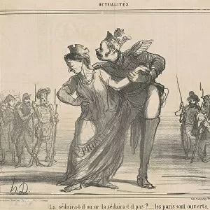 La séduira-t-il? Les Paris sont ouverts, 19th century. Creator: Honore Daumier