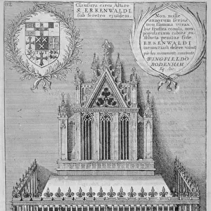Monument to Saint Erkenwald in old St Pauls Cathedral, City of London, 1656. Artist