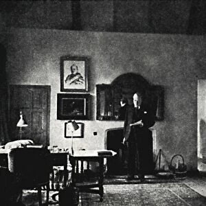 Mr. Churchill in His Study at Westerham, 1930s, (1945). Creator: Unknown