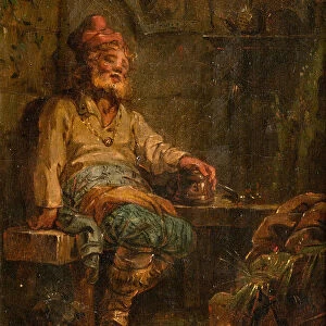 Russian peasant resting, 1760s