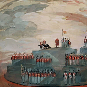 Stage design for the opera War and Peace by S. Prokofiev, 1981. Artist: Zolotaryev, Nikolai Nikolayevich (1915-?)
