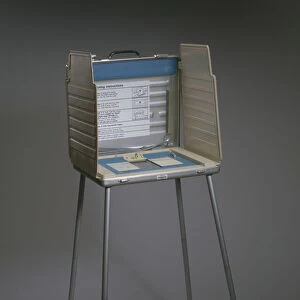 Voting machine used in the 2000 Presidential election, ca. 1990. Creator: Unknown