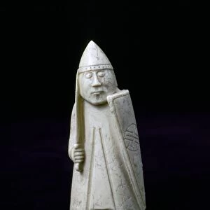 A Warder - The Lewis Chessmen, (Norwegian?), c1150-c1200