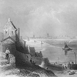 Yarmouth, with Nelsons Monument, 1859. Artist: H Griffiths