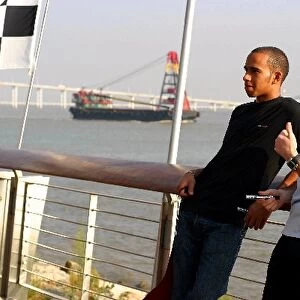 50th Macau Grand Prix: Lewis Hamilton and Danny Watts on the Macau ferry