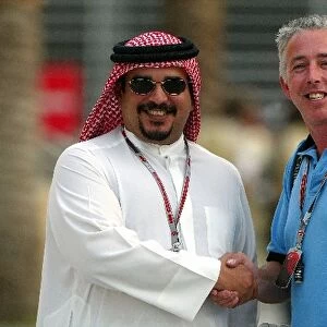 Formula One World Championship: His Highness the Crown Prince Shaikh Salman bin Hamad Al Khalifa meets Keith Sutton Photographer