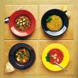 Four Dishes Of Different Food