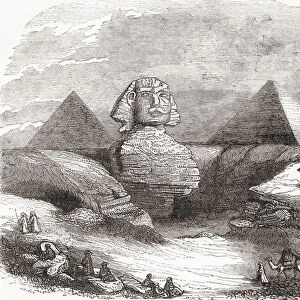 The Great Sphinx Of Giza, Egypt In The 19th Century. From The National Encyclopaedia, Published C. 1890
