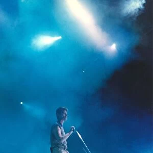 David Bowie performing on the opening night of the Newcastle Arena. 08 / 12 / 95