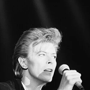 David Bowie seen here singing at the press conference to announce the details of his