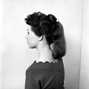Fashion: Hair styles by Raymond. April 1956 B475-013