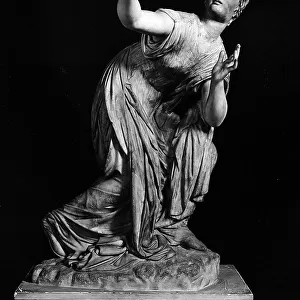 Marble statue of a young woman believed to be Psyche; Roman copy of a Greek original. The sculpture is found at the Uffizi Gallery in Florence
