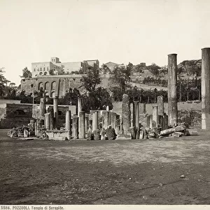 The ruin of the temple of Serapid, or Serapeus, in Pozzuoli, so called because of a statue of Serapid found here. The temple was in fact the public market of the ancient city