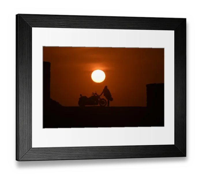 Framed Print : Morocco-Biker-Women Framed Print : Morocco-Biker-Women