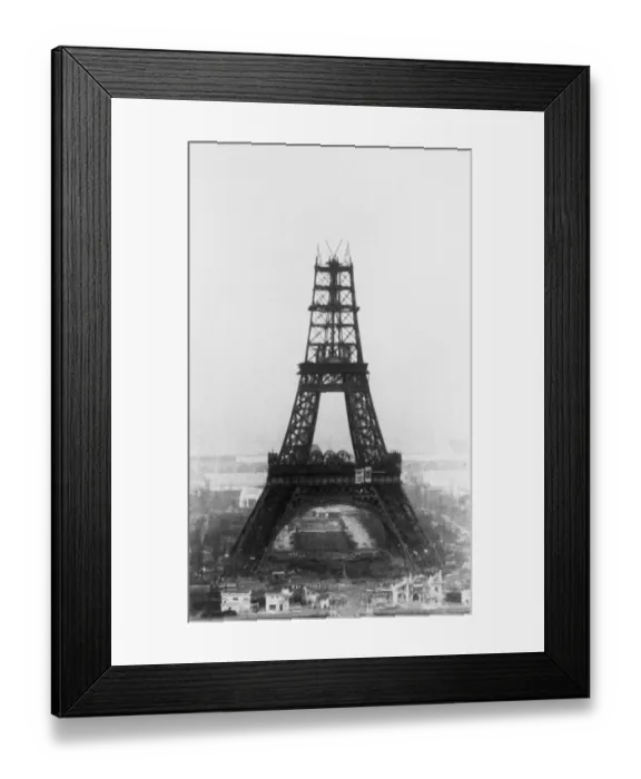 Framed Print : Eiffel Tower Construction