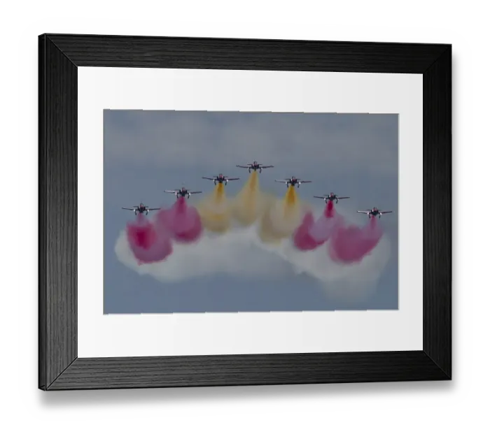 Framed Print : Planes of the Spanish Aguila Patrol perform during the Motril International Air Festival in Motril Framed Print : Planes of the Spanish Aguila Patrol perform during the Motril International Air Festival in Motril