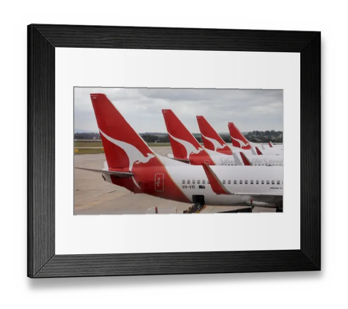Framed Print : Australia-Aviation-Labour-Qantas Framed Print : Australia-Aviation-Labour-Qantas