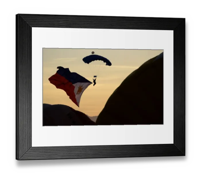 Framed Print : Philippines-Paratrooper-Flight Framed Print : Philippines-Paratrooper-Flight