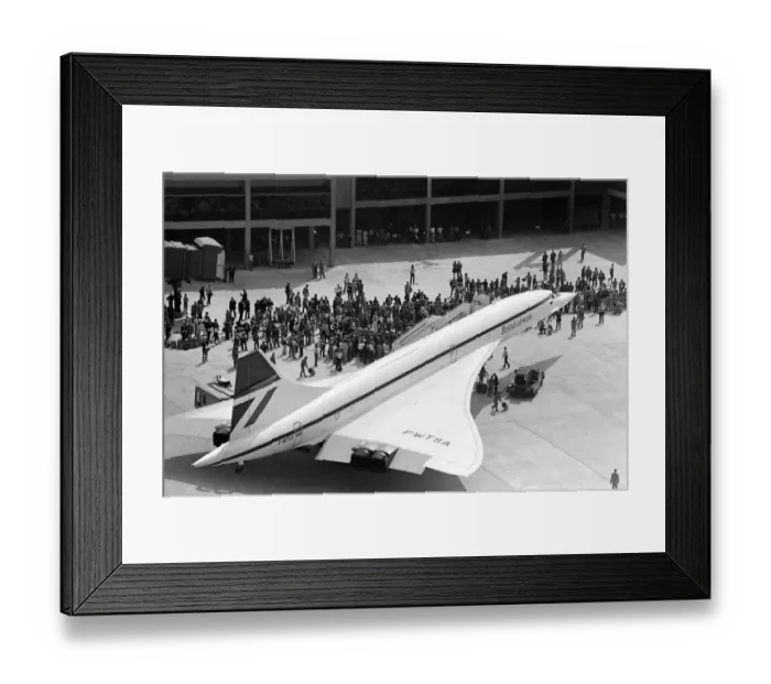 Framed Print : Retro Concorde-Dallas Framed Print : Retro Concorde-Dallas